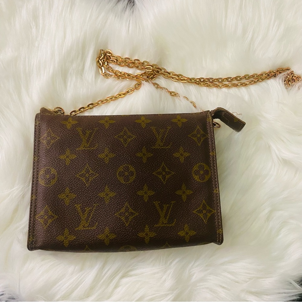 Louis Vuitton Vintage French Company Monogram Toiletry Pouch 19 w/ added Chain